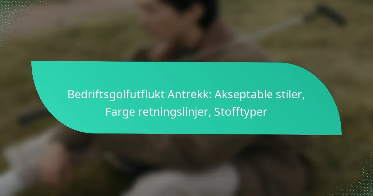 Bedriftsgolfutflukt Antrekk: Akseptable stiler, Farge retningslinjer, Stofftyper